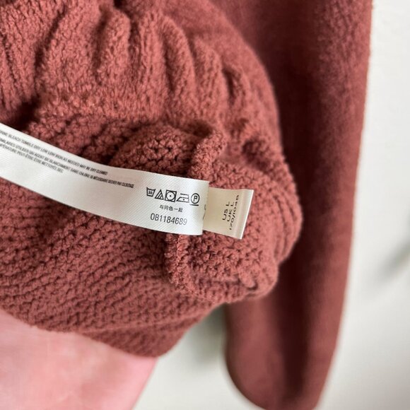 Free People Beach Bino Pullover Knit Hooded Sweater Auburn Women’s Size L - Picture 10 of 10